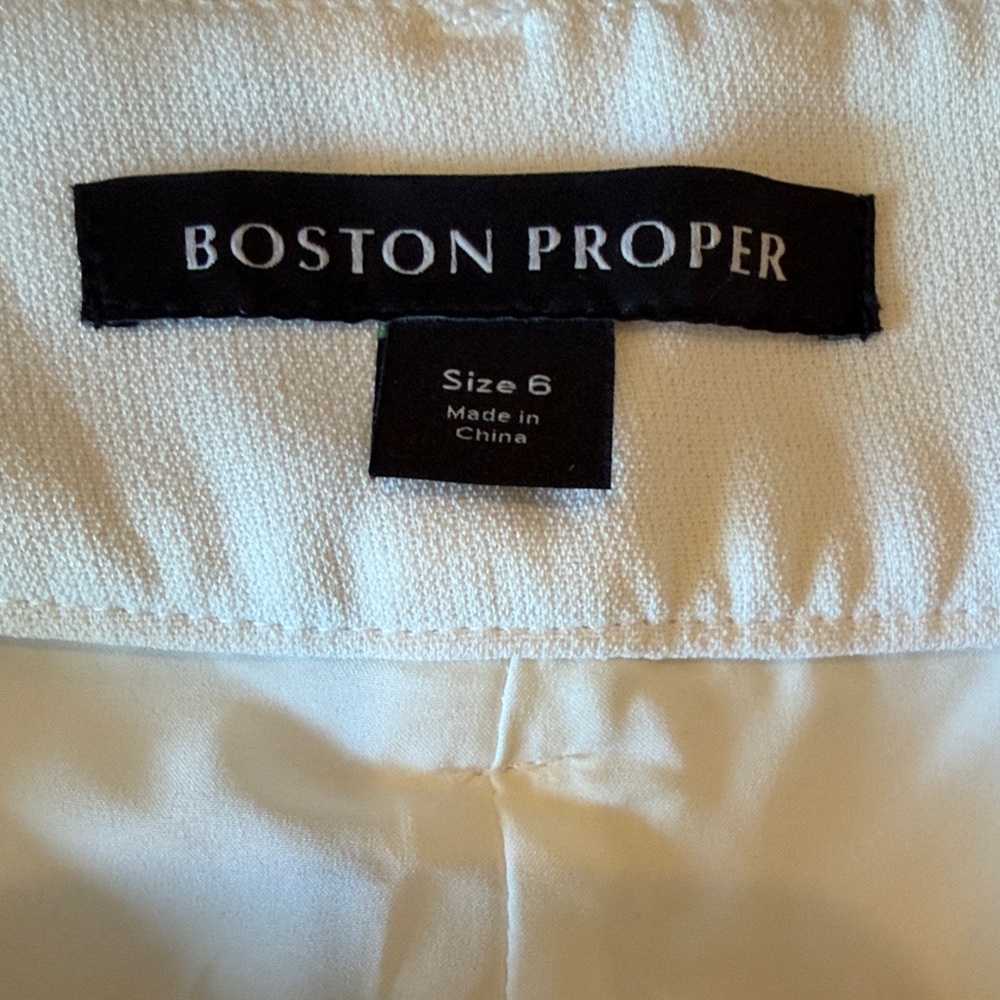 Boston Proper Ivory Wide-Leg Trousers - Picture 9 of 9